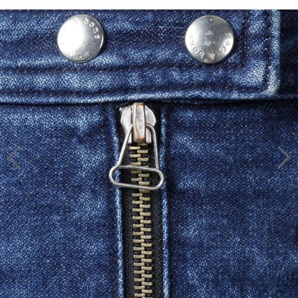 Rag and Bone Blue Denim Racer Front Zipper Miniskirt Size 6 - Picture 5 of 10